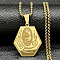 304 Stainless Steel Native American Hexagon Pendant Necklaces, Golden, 23.43 inch(59.5cm)
