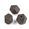 Painted Natural Wood Beads, Polyhedron, Coconut Brown, 15.5~16x15.5~16x12mm, Hole: 3mm