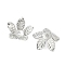 Brass Bead Caps, 5-Petal Flower, Platinum, 11.5x12x4mm, Hole: 1.4mm