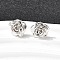 Brass Flower Stud Earrings, Rack Plating, Long-Lasting Plated, Cadmium Free & Lead Free, Platinum, 11.5x12.5mm