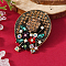 Christmas Theme Alloy Rhinestone Brooch Pin, Hat