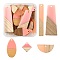 20Pcs 5 Style Resin & Wood Semi Circle Pendants, Half Round & Teardrop & Rhombus & Trapezoid & Rectangle, Pink, 14~52x7.5~28x3~4mm, Hole: 1.5~2mm, 4pcs/style