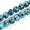 Synthetic Turquoise Beads Strands, Spray Painted, Round, Coconut Brown, 13x14mm, Hole: 1mm, about 28pcs/strand, 14.57''(37cm)