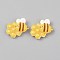 Resin Cabochons, Bees, Gold, 21x27x7.5mm