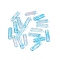 Picasso Transparent Glass Bugle Beads, Deep Sky Blue, 13x4mm, Hole: 0.9~1mm, about 1125pcs/pound