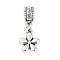 Rack Plating Brass European Dangle Charms, Love Flower Large Hole Pendants, Lead Free & Cadmium Free, Antique Silver, 24mm, Hole: 4.5mm
