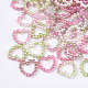 Regenbogen ABS Kunststoff Imitation Perle Verbindungsringe OACR-T015-04-08-1