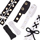 PandaHall Elite 2 Colors Cotton Grommet Eyelet Tape Ribbons with Brass Eyelet Rings OCOR-PH0002-34-1