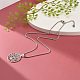Flat Round with Tree of Life Pendant Necklace for Girl Women NJEW-JN03711-3