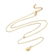 Brass Sun Pendant Lariat Necklace with Cable Chains for Women NJEW-JN04141-1