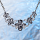 Fashion Women Jewelry Zinc Alloy Glass Rhinestone Flower Bib Statement Choker Collar Necklaces NJEW-BB15155-C-4