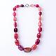 Natural Agate Graduated Beads Necklaces NIEW-F118-C07-1