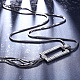 トレンディな亜鉛合金ラインストーンの長方形とタッセルペンダントセーターのネックレス  ガンメタ色  28インチ NJEW-BB15022-5