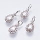 Brass Micro Pave Cubic Zirconia Charms RB-I077-15-RS-2