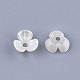 3-pétalo tapas de cuentas de perlas de imitación de plástico abs X-OACR-T018-01-2