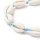 Bracciale da donna con conchiglia naturale e perline intrecciate turchesi sintetiche BJEW-JB09245-01-2