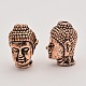 Alloy 3D Buddha Head Beads PALLOY-G052-ARG-1
