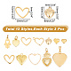 arricraft 24 Pcs 12 Styles Alloy Heart Pendants DIY-PH0010-61-2