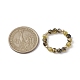 天然瑪瑙ファセットラウンドストレッチ指輪 3 個  女性用真鍮ラウンドビーズ指輪  内径：18mm  3個/セット。 RJEW-JR00637-4