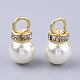 Colgantes de perlas de imitación de plástico abs de alto brillo RB-T011-01B-G-3