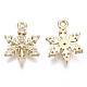Brass Micro Pave Cubic Zirconia Charms for Christmas KK-R111-033-2