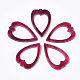 セルロースアセテート（樹脂）ペンダント  ハート  赤ミディアム紫  28x18.5x2.5mm  穴：1.2mm KY-T008-19A-1