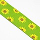 Sunflower Pattern Printed Grosgrain Ribbons for Gift Packing SRIB-L004-25mm-01-2