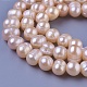 Fili di perle di perle d'acqua dolce coltivate naturali PEAR-E004-23-01-3