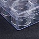 （訳あり商品）  プラスチックビーズ収納ケース  透明  16.2x12.4x3.8cm  12 個のラウンドボックス: 39x33mm CON-XCP0003-02-5