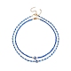 2 pièces 2 style résine mauvais œil et perles de verre colliers ensemble pour les femmes NJEW-JN03939-1