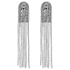Superfindings 2 pièces épaulettes d'épaule glands chaîne rivet frange pièces d'épaule platine métal épaulettes perles cristal épaulettes badge avec épingles pour hommes et femmes accessoires d'uniforme FIND-FH0005-41P-1