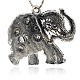 Elephant Alloy Resin Rhinestone Pendants TIBE-M001-85-2