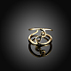 調整可能トレンド金メッキ真鍮カフワイドバンド指輪指輪  usサイズ8（18.1mm） RJEW-BB15278-G-2