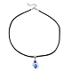 Alliage en forme d'ange avec colliers à pendentif en verre NJEW-JN04560-03-4