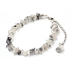 Perles de cheville en quartz tourmaliné naturel / perles de quartz rutées noires AJEW-AN00229-03-1