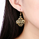 Rose Flower Brass Filigree Dangle Earring EJEW-BB37461-G-7