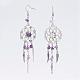 Natural Mixed Stone Dangle Earrings EJEW-JE02357-2