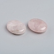 Piedra de palma ovalada de cuarzo rosa natural G-I274-44-2