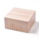 木箱  42穴付き  レターおよびナンバースタンプセット用  正方形  湯通しアーモンド  14.3x14.3x7.5cm ODIS-WH0005-45-1