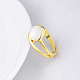 真鍮製マイクロパヴェキュービックジルコニア指輪指輪  菱形  ゴールドカラー  usサイズ8（18.1mm） RJEW-BB39447-G-8-6