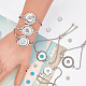 Delorigin 6pcs 6 style cristal strass interchangeables snap link slider bracelet supports avec chaînes BJEW-DR0001-01-3