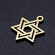 201ステンレス鋼ペンダント  ユダヤ人のために  ダビデの星  ゴールドカラー  16x12x1mm  穴：1.5mm STAS-Q201-JN311-2-2