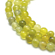 Brins de perles rondes en jade olive naturel G-P070-35-4mm-2