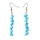 Boucles d'oreilles pendantes avec puces de turquoise synthétique et verre EJEW-JE04840-05-2