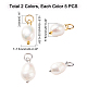 Pandahall elite 10pcs 2 couleurs pendentifs de perles d'eau douce de culture naturelle PEAR-PH0001-09-2