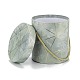 大理石のテクスチャ模様紙フラワーボックス  ロープハンドル付き  ギフト包装用  コラム  ミディアムアクアマリン  13.2x13.9cm CON-C005-01A-04-2