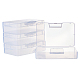 BENECREAT 4 Pack 16x9x4cm Large Clear Plastic Box Container Clear Storage Organizer with Hinged Lid for Small Craft Accessories Office Supplies Clips CON-BC0005-34-1