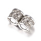 Alloy Rhinestone Magnetic Clasps with Glue-in Ends RB-C1613-8x14mm-01P-2