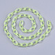 手作りの透明なABSプラスチックアズキチェーン  オーバル  緑黄  19.29インチ〜19.68インチ（49~50cm）  リンク：13x7.5x1.5mm KY-S166-001G-2