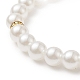 Pulsera elástica con cuentas redondas de perlas acrílicas con dijes de corazón de rhinestone de aleación para mujer BJEW-JB09232-5